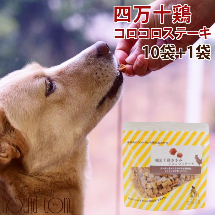 犬用おやつ｜四万十鶏ささみコロコロステーキ 10袋セット+1袋 ※愛猫にもご利用いただけます