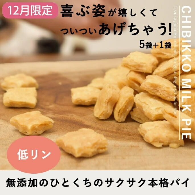 【12月限定】犬用おやつ ちびっこみるくパイ 60g 5袋+1袋 無添加 国内製造 ドッグフード 低リン で 腎..