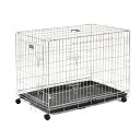 【ポイント5倍】【お取り寄せ後発送】犬用折りたたみできるペットケージ ステンレス製 シンプリーメゾン 2ドア XLサイズ キャスター付属 中大型ケージ 幅68....