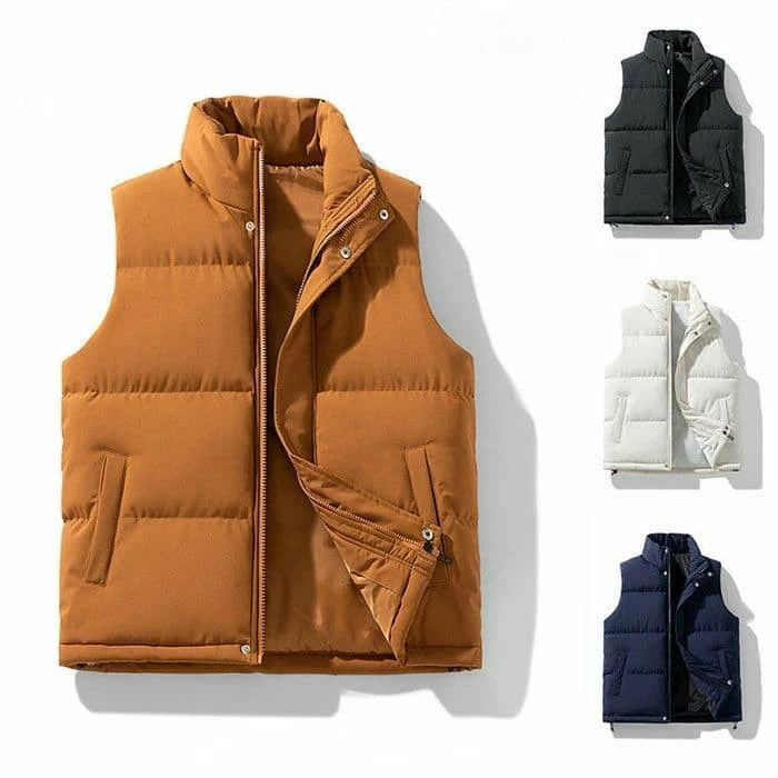 中綿ベスト メンズ 冬服 防寒 全4色 トップス ベスト ジレ 豊富 ホワイト ブラック ブラウン ネイビー M L XL 2XL 3XL 4XL 5XL