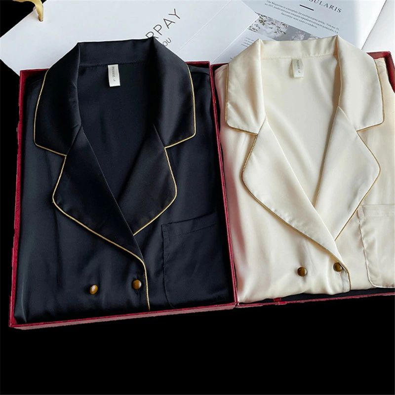 ペア パジャマ 合成シルク 長袖 男女2着 セット シルク 春 秋 長袖 高級 夏 レディース 2点セット 高級 サテン メンズ パジャマ 結婚祝