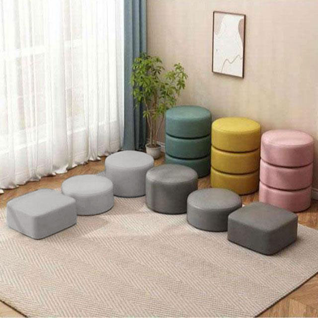 10cm ロータイプ ミニスツール 2タイプ 椅子 おしゃれ 四角 極厚 高反発 クッション 脚無し スツール 丸形 20cm キッズ 子供用 丸椅子 [3]