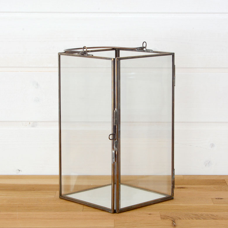 ガラスと真鍮でできた大きなキャンドルランタン(63150) 【ガラスボックス ガラスケース キャンドルランタン ディスプレイケース 小物入れ】通販格安セール情報 楽天 通販