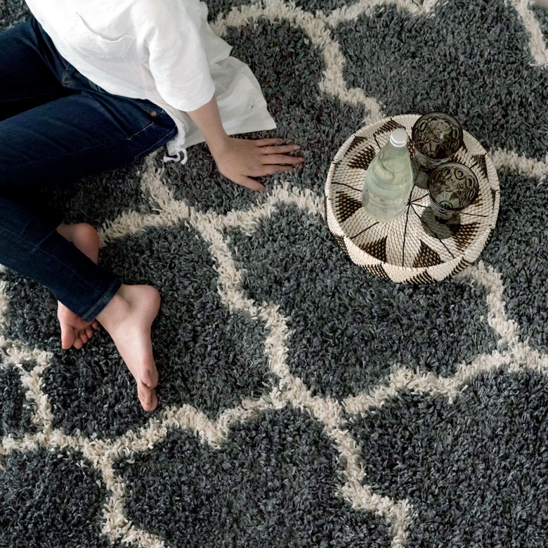 ラグ ラグマット 130×190cm エジプト製 ベニオワレン風 ホワイト [eg84043]【 カーペット おしゃれ シャギー 長方形 絨毯 じゅうたん オールシーズン 春 夏 秋 冬 130cm エスニック アジアン アジア モロッカン モロカン 敷物 マット rug carpet 】