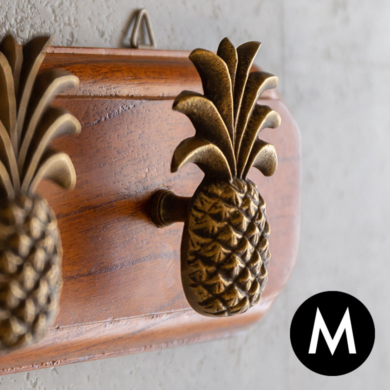 【最大2000円クーポン】 取っ手 パイナップル型 Mサイズ 幅4.5cm 高さ6.5cm アンティーク風 真鍮製 つまみ DIY 付け替え 引き出し 家具 ハ...