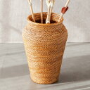 アタで編まれた花瓶型バスケット 高さ約29cm 造花 花瓶 フェイクグリーン モダン 鉢カバー おし ...
