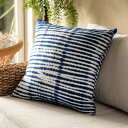 クッションカバー クッション カバー タイダイ インディゴ ブルー 45×45cm 正方形 絞り染め 洗える 夏 春 青 波 海 コットン 綿 ソファ おしゃれ...