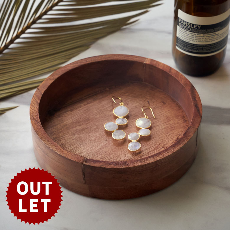 【最大2000円クーポン】 訳あり ウッドトレイ ウッドトレー 木製 ウッド アカシアウッド 天然木 ブラウン 約W 16 x D 16 x H 4 cm トレ...