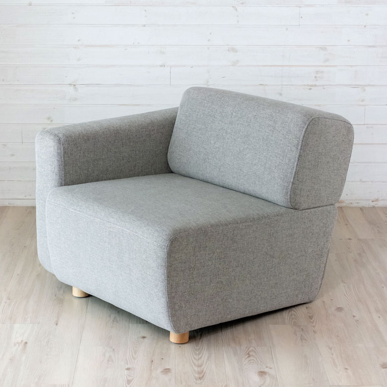 ソファ コーナーソファ グレー ネイビー ベンチタイプ 幅80cm 奥行88cm 高さ69cm ファ ...