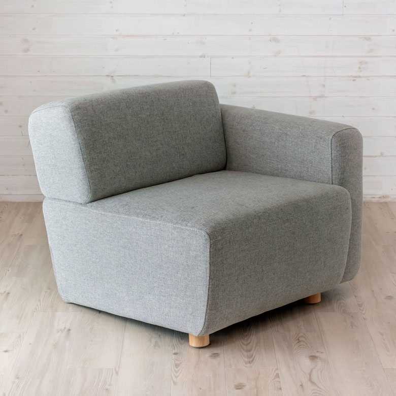 ソファ コーナーソファ グレー ネイビー ベンチタイプ 幅80cm 奥行88cm 高さ69cm ファ ...