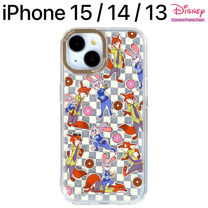 iPhone15 ケース クリア ディズニー ズートピア 耐衝撃 TPU エアクッション ハイブ...