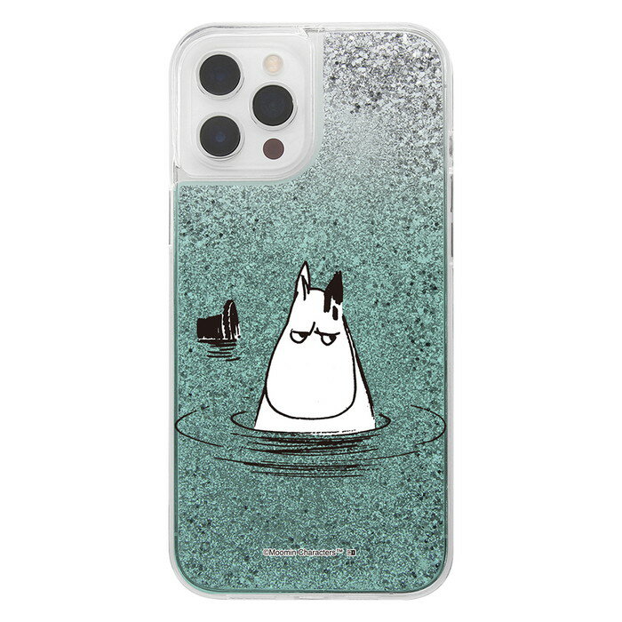 iPhone12 ProMax ムーミン カバー ケース 耐衝撃 衝撃に強い 保護 ラメ入り グリッター キラキラ きらきら ラメ動く 液体 かわいい おしゃれ ムーミンパパ