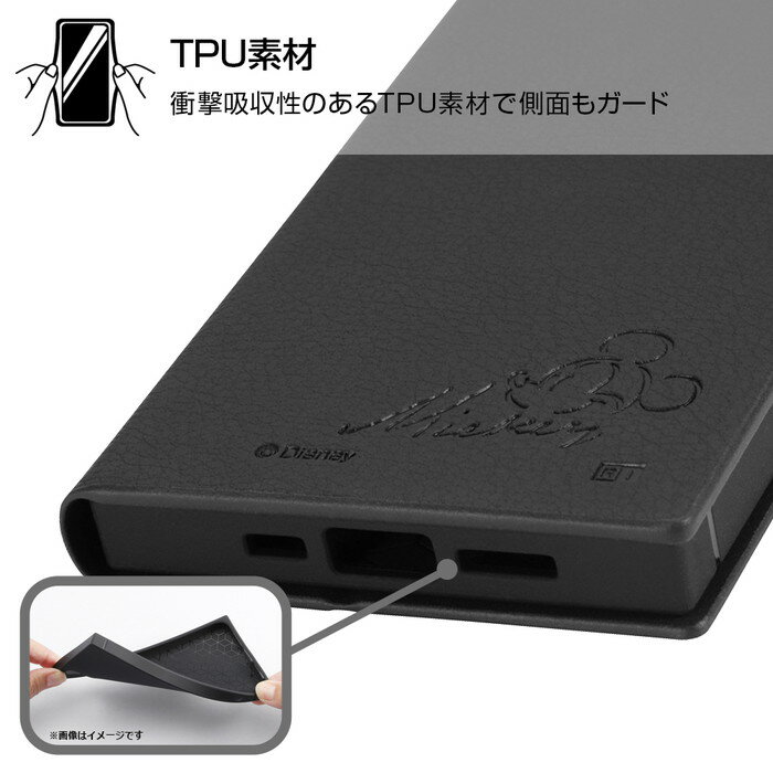 iPhone 13 Pro ディズニーキャラクター 耐衝撃 手帳型レザーケース サイドマグネッ...