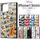 iPhone13mini 5.4inch ケース ディズニー キャラクター 耐衝撃 KAKU ミッキー ミニー ドナルド チップ&デール リロ&スティッチ ストラップ iPhone 13 mini