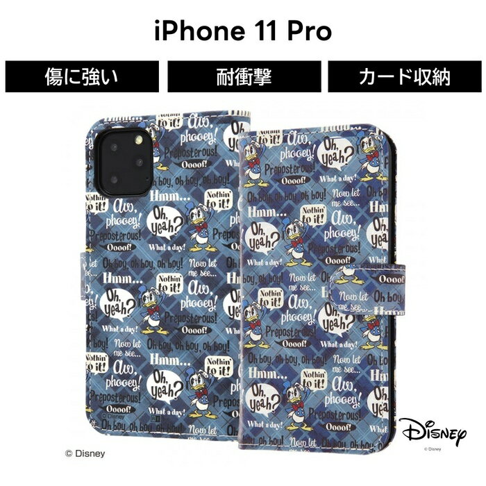 乐天商城 - iPhone11 Pro ディズニー ケース 手帳型 レザー 革 保護 マグネット カード入れ ポケット付き 収納 かわいい スマホケース アイフォン ドナルド キャラクター 可愛い カード収納 iPhone 11