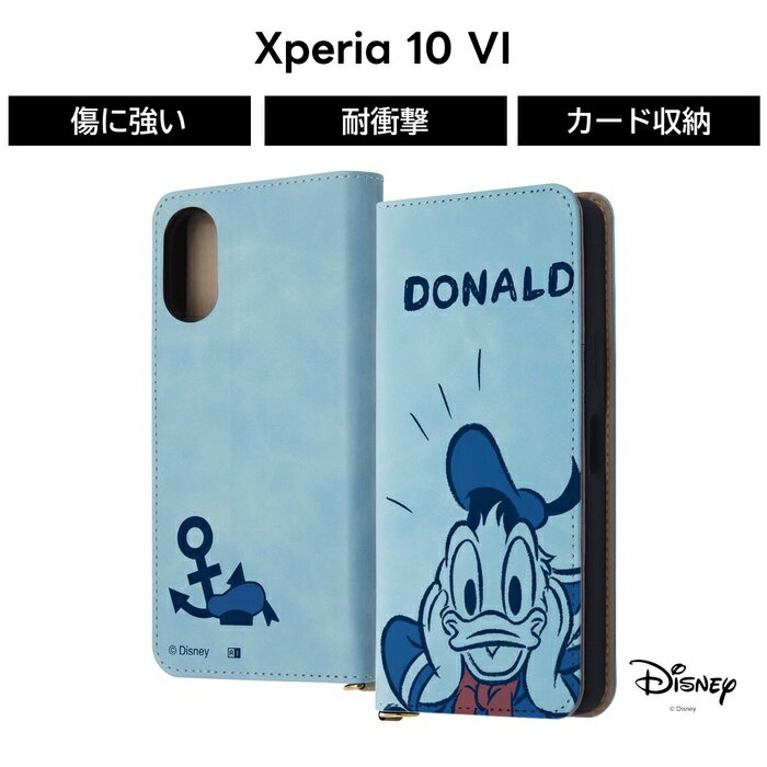 乐天商城 - Xperia 10 VI ケース ドナルド 手帳型 Xperia10VI SO-52E エクスペリア10VI ディズニー キャラクター 耐衝撃 ソフト ハード スマホケース かわいい 可愛い カード収納