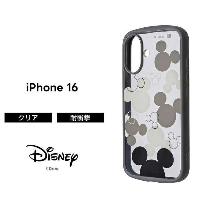 iPhone 16 ケース ミッキー クリア iPhone16 アイフォン16 ディズニー キャラクタ...