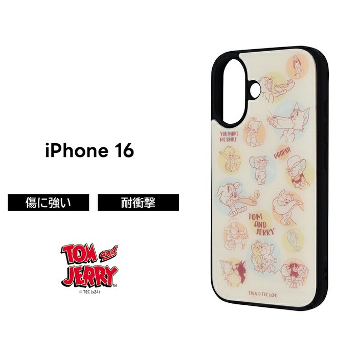 乐天商城 - iPhone 16 ケース 耐衝撃 トムとジェリー iPhone16 アイフォン16 タフィー ジェリー トム キャラクター 可愛い ソフト ハード スマホケース かわいい