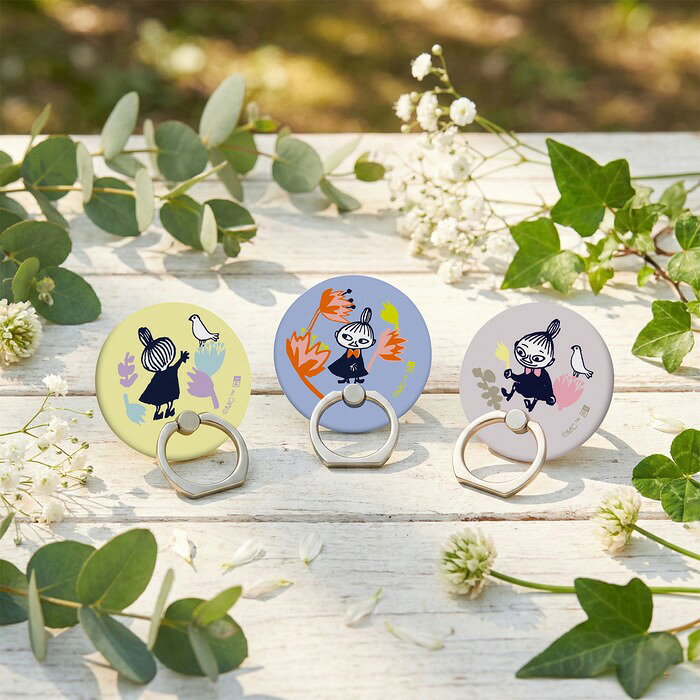 FiveStar楽天市場店のスマホリング リトルミイ ムーミン キャラクター かわいい マグネット 着脱簡単 リング moomin リトルミイフェア ミイ スマホ マグネットシール スタンド 360度回転 持ちやすい 強力 磁石 取り外せる シール プレート バンカーリング ホールドリング アクセサリー｜アングル3