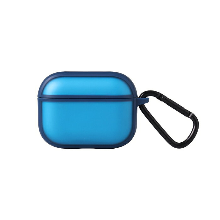AirPods Pro3 ケース 耐衝撃 指紋防止 エアーポッズ プロ3 第3世代 イヤホンケース クリア ブルー カラビナ付き おしゃれ シンプル マット 指紋を防ぐ 指紋がつかない ワイヤレス充電対応 滑らない 落とさない 持ち運び 落下防止 紛失防止 携帯 便利 傷防止 傷を防ぐ