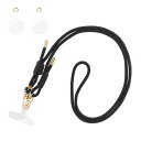 ショルダーストラップ ブラック 挟み込みシート 2WAY 肩掛け 首掛け iPhone Android スマホ テックアクセサリー
