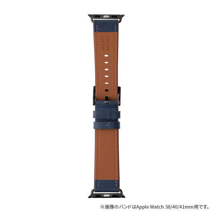 【お買い物マラソン 10%OFFクーポン】アップルウォッチ バンド ベーシックレザー レザー ネイビー 42mm 44mm 45mm おしゃれ かわいい レディース アパレル アップルウォッチ バンド Apple watch ベルト Apple watch バンド