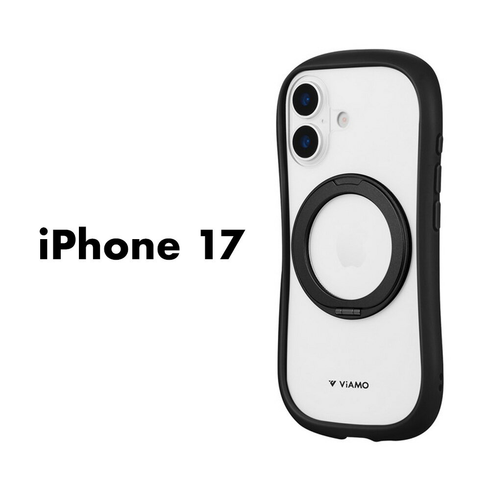 乐天商城 - iPhone17 ケース ViAMO mag swing ブラック 耐衝撃 ハイブリッドケース MagSafe対応 360度回転スタンド TPU ポリカーボネート ラウンドデザイン 持ちやすい レンズ保護 ストラップホール付き ショルダーストラップ対応 スマホケース カバー
