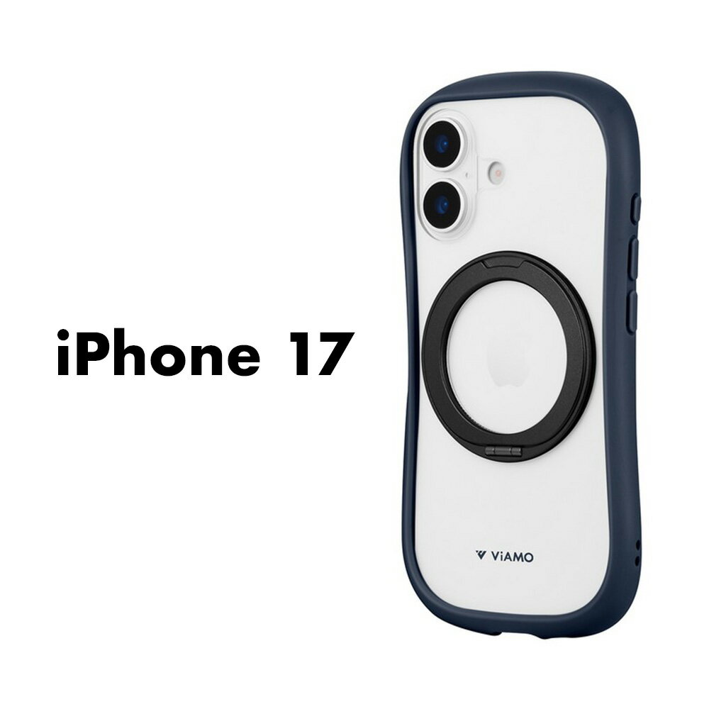 乐天商城 - iPhone17 ケース ViAMO mag swing ネイビー 耐衝撃 ハイブリッドケース MagSafe対応 360度回転スタンド TPU ポリカーボネート ラウンドデザイン 持ちやすい レンズ保護 ストラップホール付き ショルダーストラップ対応 スマホケース カバー おしゃれ 韓国 シンプル