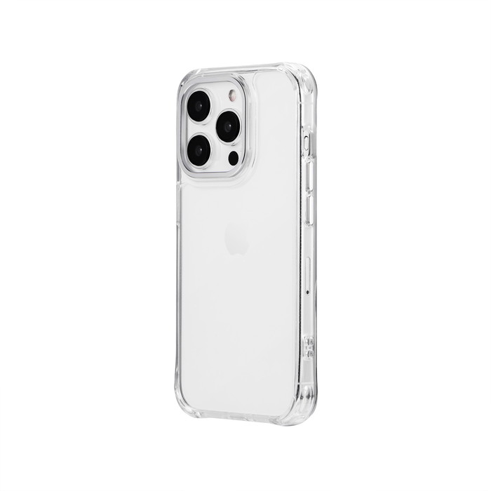 樂天商城 - iPhone15Pro ハイブリッドケース カメラ保護 シルバー 衝撃吸収 エアクッション マイクロドット加工 アイフォン15プロ