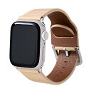 Apple Watch バンド ベルト PUレザーバンド ライトベージュ 裏面耐水 アップルウォッチ 1 2 3 4 5 SE 6 7 (38/40/41mm)...