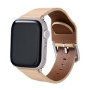 Apple Watch バンド ベルト PUレザーバンド ライトベージュ 裏面耐水 アップルウォッチ 1 2 3 4 5 SE 6 7 (42/44/45mm)...