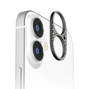 iPhone16 カメラフィルム カメラカバー カメラレンズフレーム ラインストーン ブラック