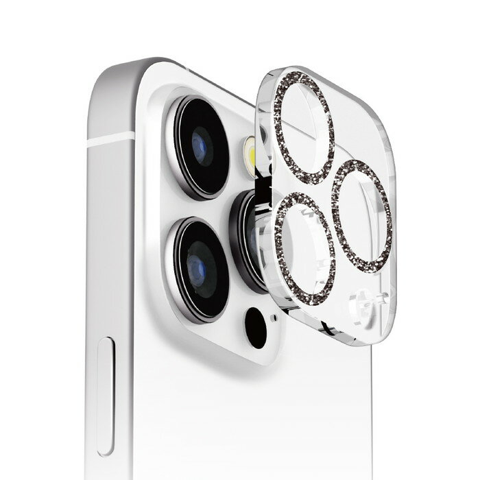 乐天商城 - iPhone16Pro カメラフィルム カメラカバー カメラフルプロテクター ラメ ブラック