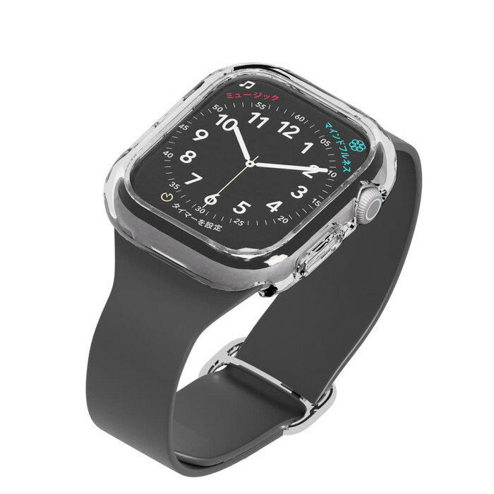 Apple Watch 10 46mm用 ガラスハイブリッドケース 耐衝撃 おしゃれ アップル 強化ガラス シンプル