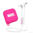 イヤホン ワイヤレス Bluetooth 4.1 ワイヤレスイヤホン マーベル ロゴ ステレオ シリコンポーチ付き ピンク ブルートゥース iPhone