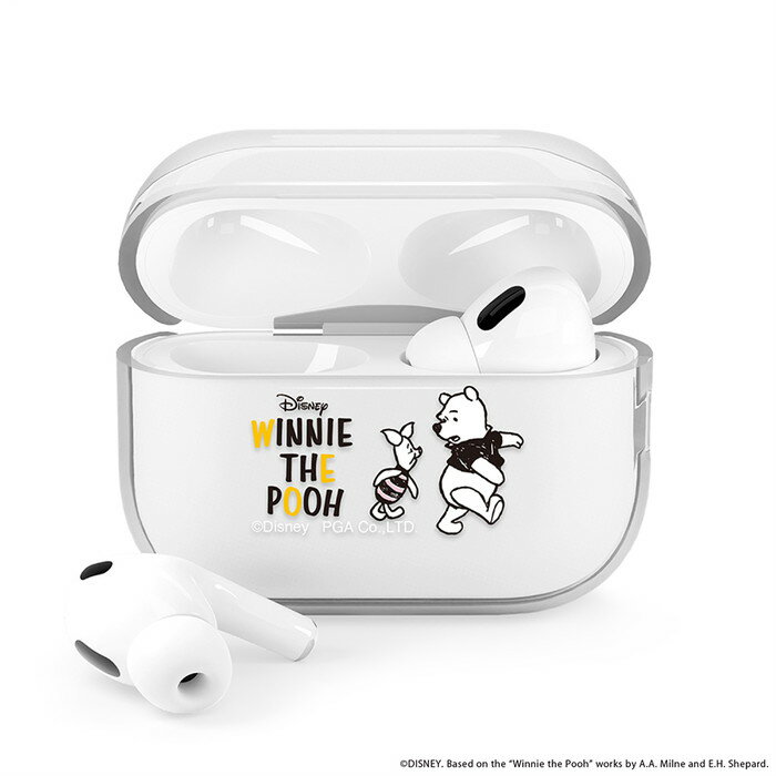 ★ポイント10倍 11/30 23:59迄★AirPods Pro 第2世代 第1世代 カバー ケース くまのプーさん 抗菌 ストラップ クリア 透明 AirP...