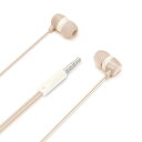 イヤホン ステレオイヤホン 有線イヤホン 3.5mm 有線 カナルタイプ フラットコード ハンズフリー マイク付き 通話 ストレートプラグ ベージュ くすみベー...