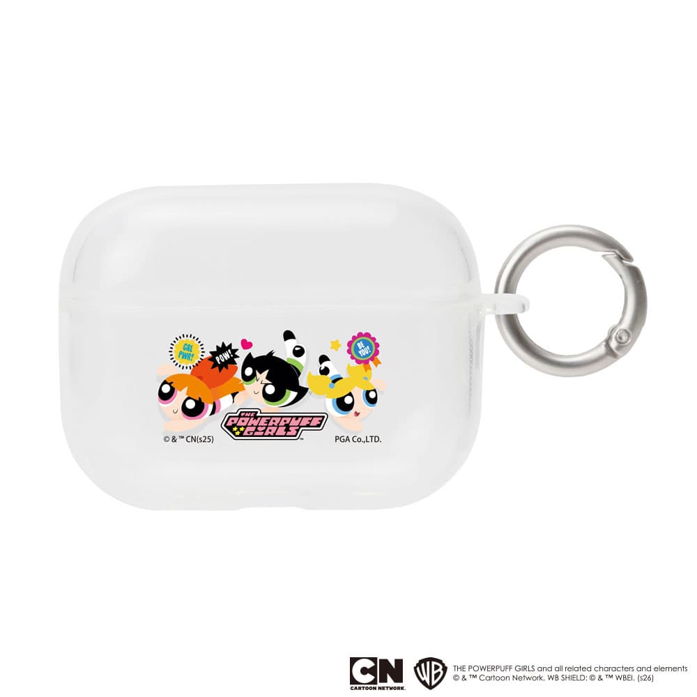 パワーパフガールズ AirPods Pro 第2世代 第1世代 カバー ケース かわいい クリア 透明 イヤホンケース AirPodsPro AirPodsPro2 PPG カラビナ リング 滑らない 持ち運び便利 耐衝撃 保護 スピーカーホール付 落下防止 黄ばみ防止 黄ばみにくい 保護ケース 傷防止