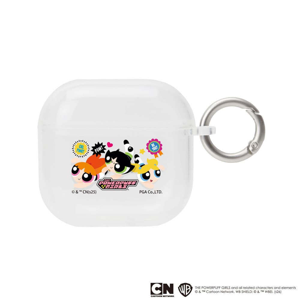 パワーパフガールズ AirPods 第4世代 第四世代 カバー ケース かわいい クリア 透明 イヤホンケース AirPods4 PPG カラビナ リング 滑ら...