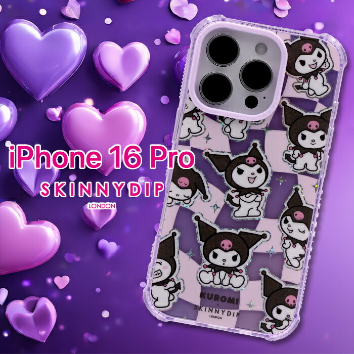 乐天商城 - iPhone16Pro ケース サンリオ Sanrio クロミ かわいい クリア ラメ キラキラ ソフト 耐衝撃 ストラップホール 公式品 SKINNYDIP