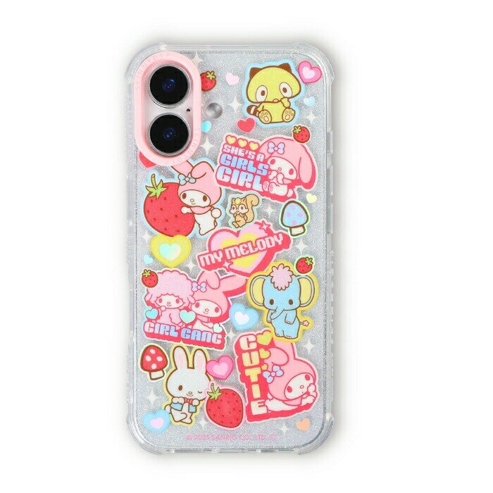 Rakuten - iPhone 16 ケース マイメロディ クリア アイフォン16 サンリオ sanrio かわいい おしゃれ 人気 グリッター ホログラム キャラクター キラキラ カメラ保護 レンズ保護 耐衝撃 耐衝撃ケース ソフト ソフトケース 公式商品 SKINNYDIP カバー スマホケース スマホカバー