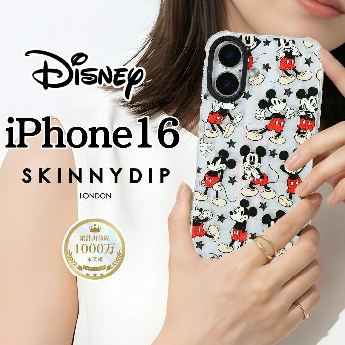 乐天商城 - iPhone 16 ケース ミッキー クリア アイフォン16 ディズニー Disney かわいい おしゃれ 人気 グリッター ホログラム キャラクター 透明 カメラ保護 レンズ保護 耐衝撃 耐衝撃ケース ソフト ソフトケース 公式商品 SKINNYDIP カバー スマホケース スマホカバー