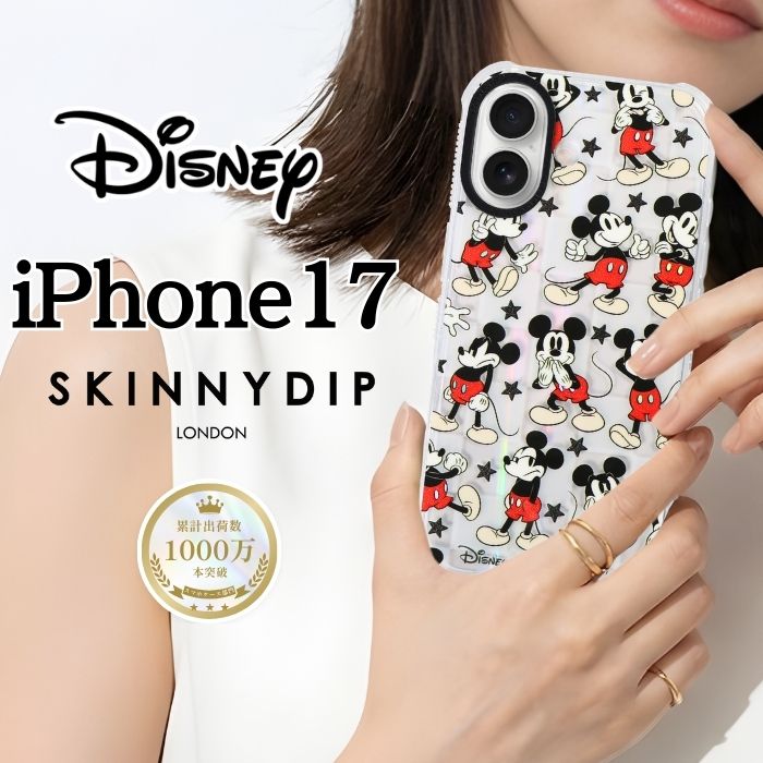 乐天商城 - iPhone 17 ケース ミッキー クリア アイフォン17 ディズニー Disney かわいい おしゃれ 人気 グリッター ホログラム キャラクター 透明 カメラ保護 レンズ保護 耐衝撃 耐衝撃ケース ソフト ソフトケース 公式商品 SKINNYDIP カバー スマホケース スマホカバー