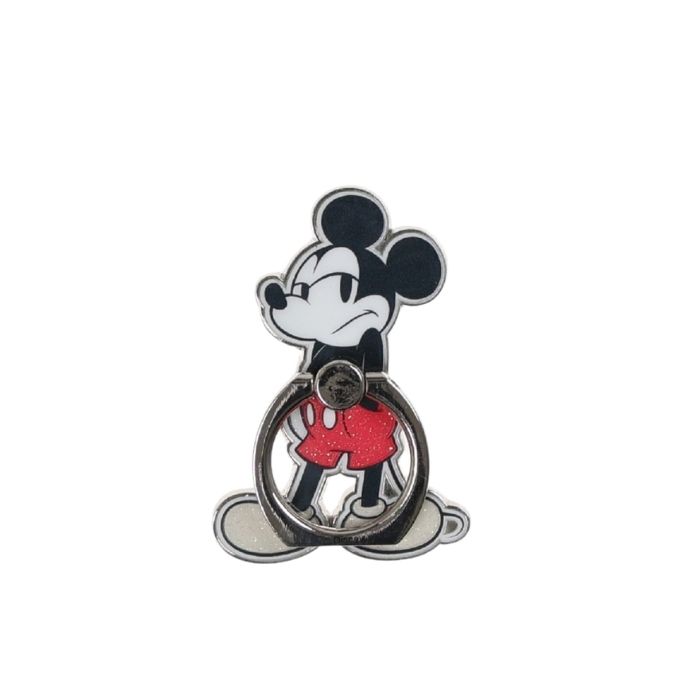ディズニー ミッキー Micky Mouse スマホリング キャラクター かわいい おしゃれ 人気 ヴィンテージ グリッター スマホスタンド 動画視聴 落下防止 持ちやすい 落としにくい 360度回転 多機種対応 汎用 iPhone Galaxy AQUOS 粘着タイプ 公式商品 SKINNYDIP