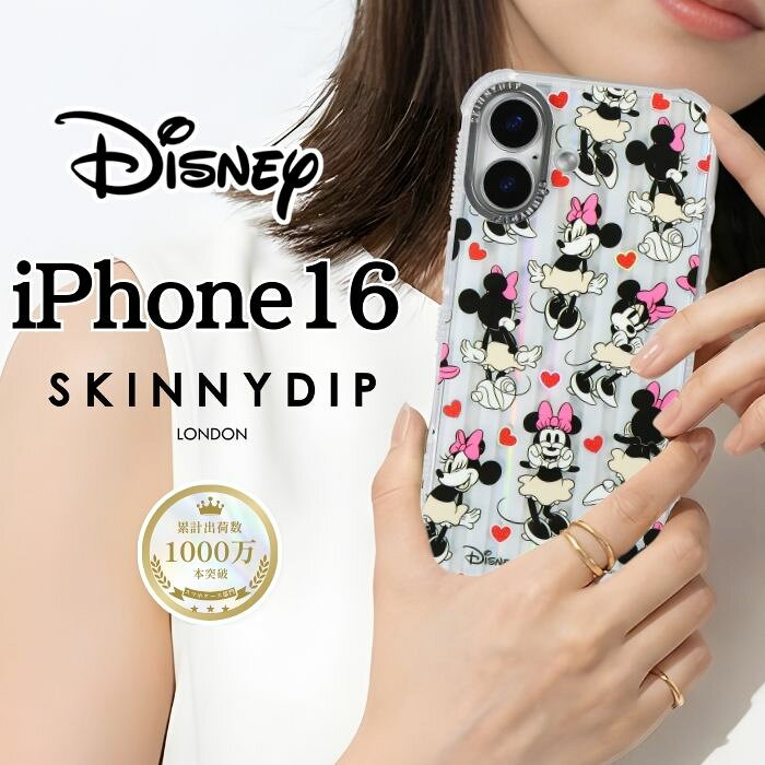 Rakuten - iPhone 16 ケース ミニー クリア アイフォン16 ディズニー Disney かわいい おしゃれ 人気 グリッター ホログラム キャラクター 透明 カメラ保護 レンズ保護 耐衝撃 耐衝撃ケース ソフト ソフトケース 公式商品 SKINNYDIP カバー スマホケース スマホカバー