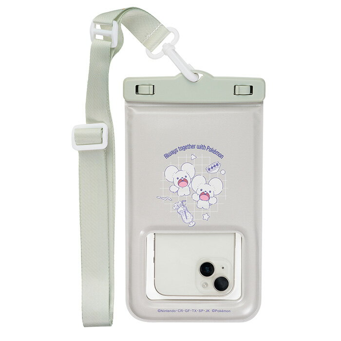 スマホ 防水ケース ポケモン キャラクター かわいい ワッカネズミ お風呂 防水 防塵 耐水 スマートフォン IP68 耐水機能 ショルダーストラップ iPhone android