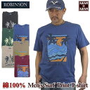 Tシャツ メンズ 半袖 サーフ柄 シンプルプリント 薄手 M L L