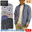 シャツ メンズ 長袖 大きいサイズ 大寸 春夏物 春物 カジュアル シアサッカー チェック ストライプ レギュラーカラー ボタンダウンシャツ 綿混 LL 3L ...