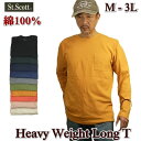Tシャツ 長袖 メンズ ヘビーウェイト 無地 ロンT 厚手 厚い M L LL 3L