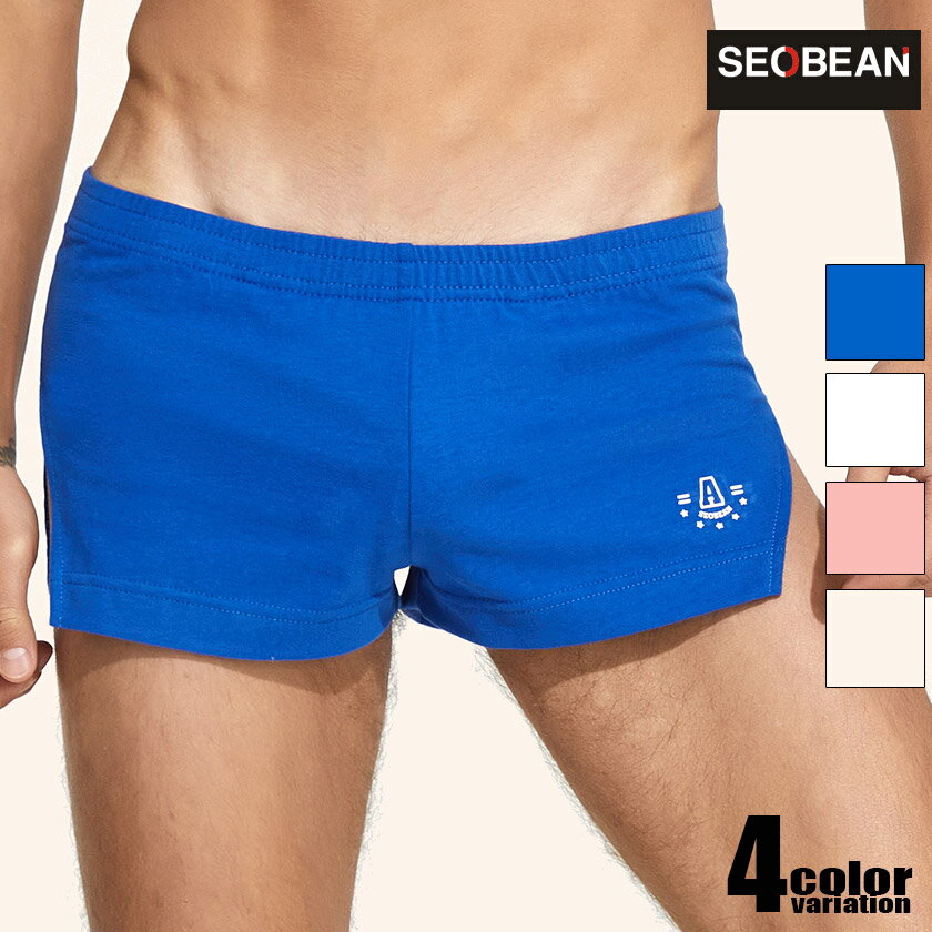 SEOBEAN/セビン SIDE SPLIT LEISURE SHORTS サイドスリット ワンポイント 分離構造 フロント二重　薄手 ショートパンツ　短パン　メン..